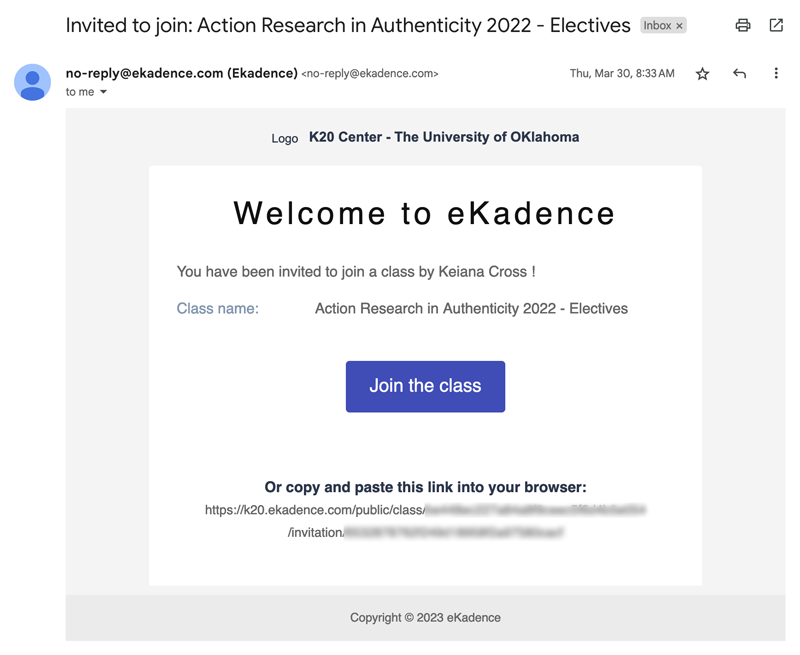 Welcome to eKadence email