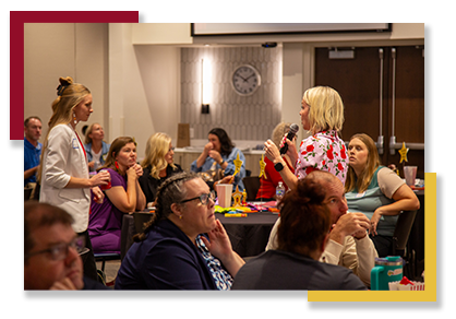 Mary-Beth Braggs speaks to a group of educators