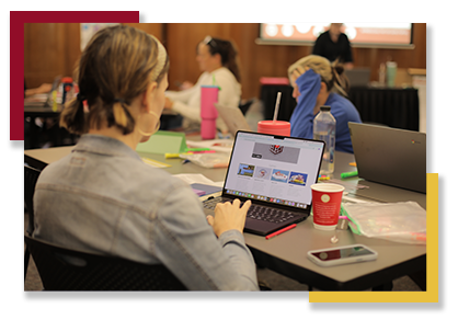 participant using a laptop